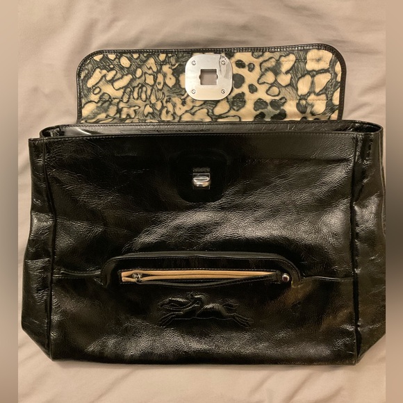 LONGCHAMP “Gatsby” Black Patent Leather Satchel - Picture 7 of 7